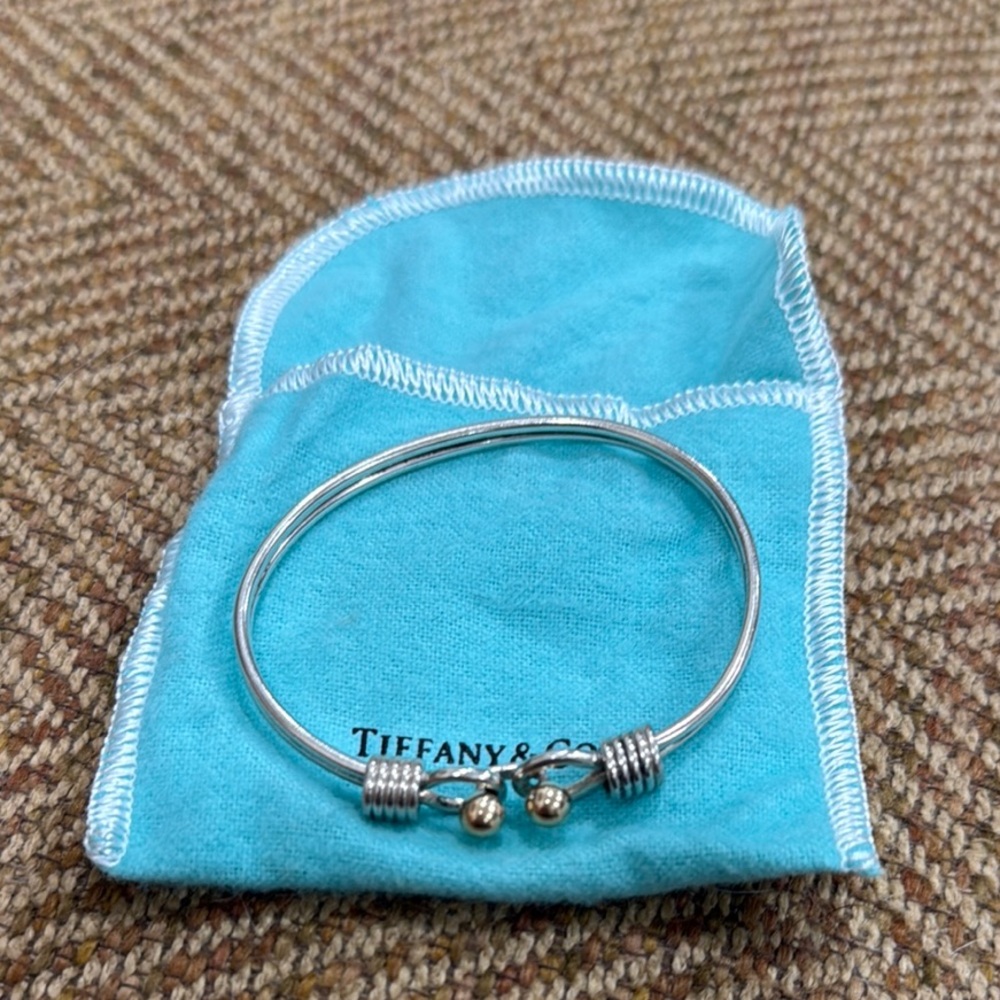 Tiffany & Co. Silver Hook and Coil Bracelet - Sterling silver and 18k gold